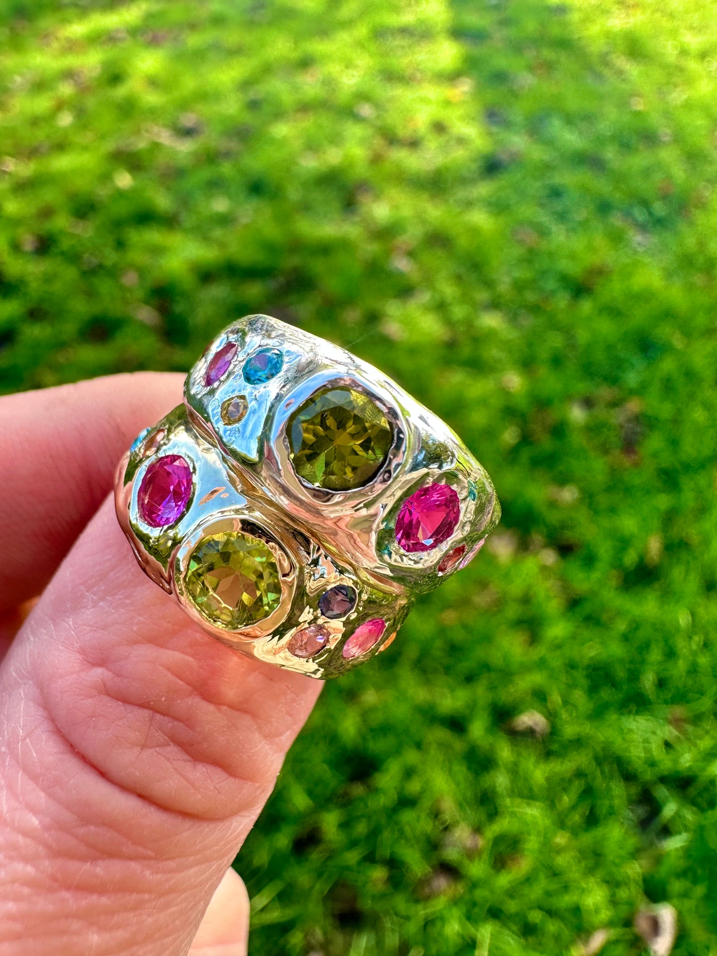 Peridot Confetti Ring