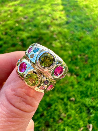 Peridot Confetti Ring