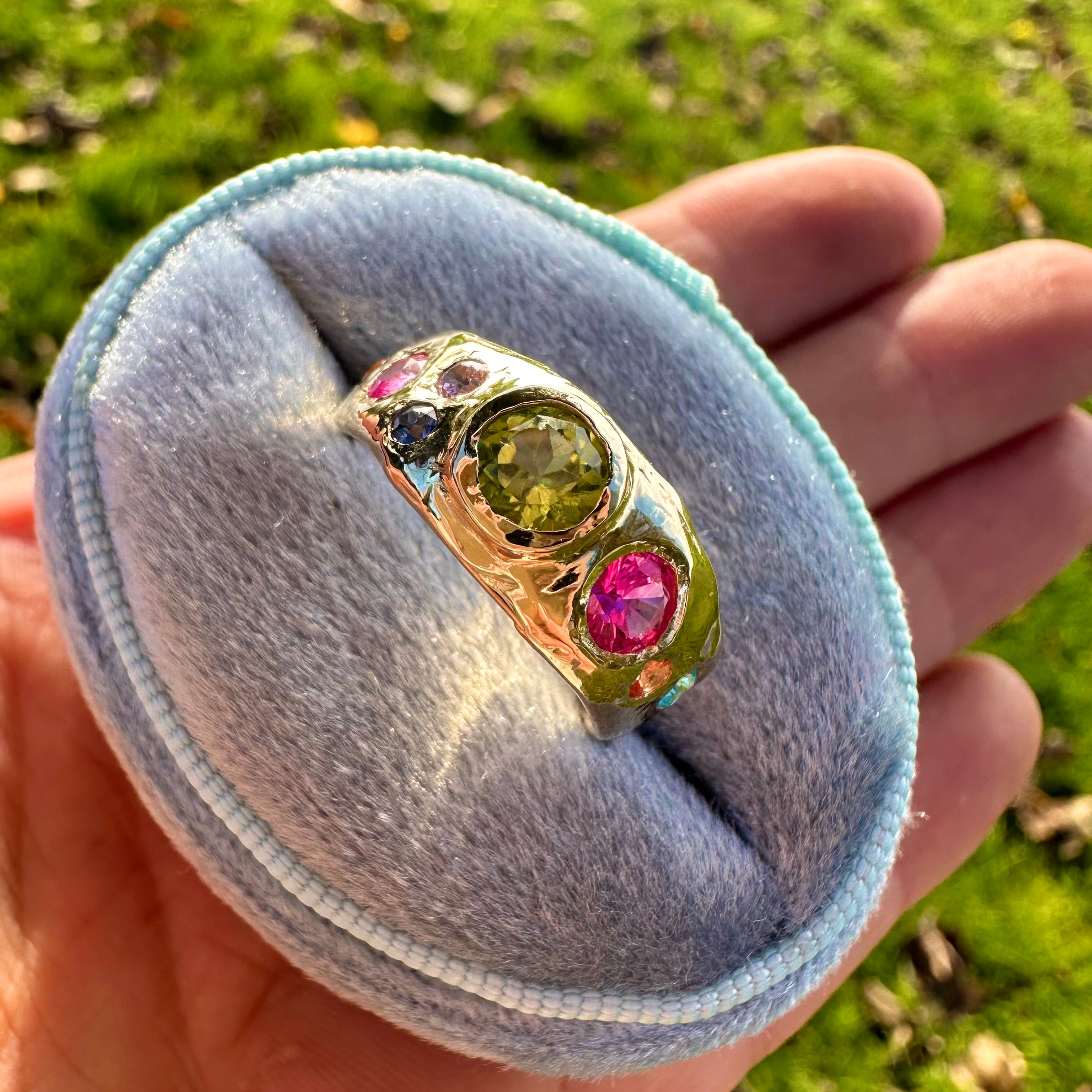 Peridot Confetti Ring
