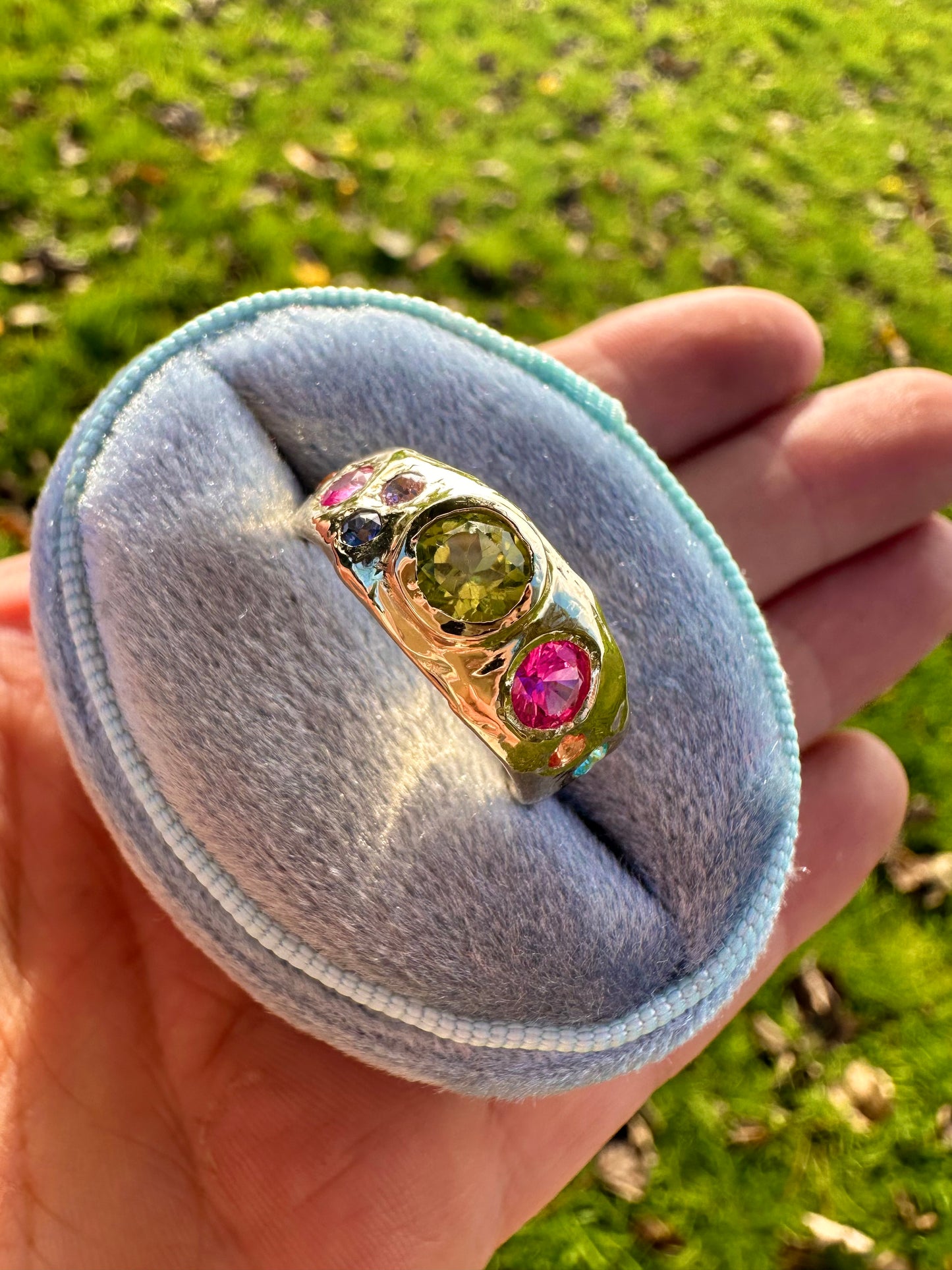 Peridot Confetti Ring