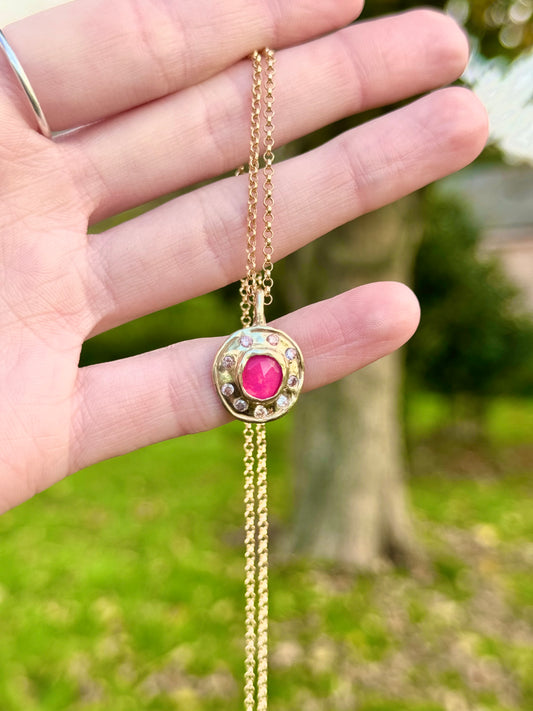 Pink Penny Necklace