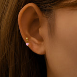 Pink Heart Drop Earring