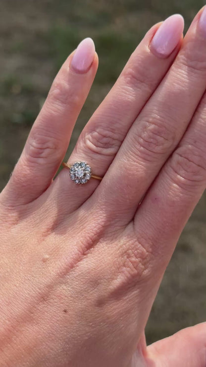 Vintage Natural Diamond Flower Ring