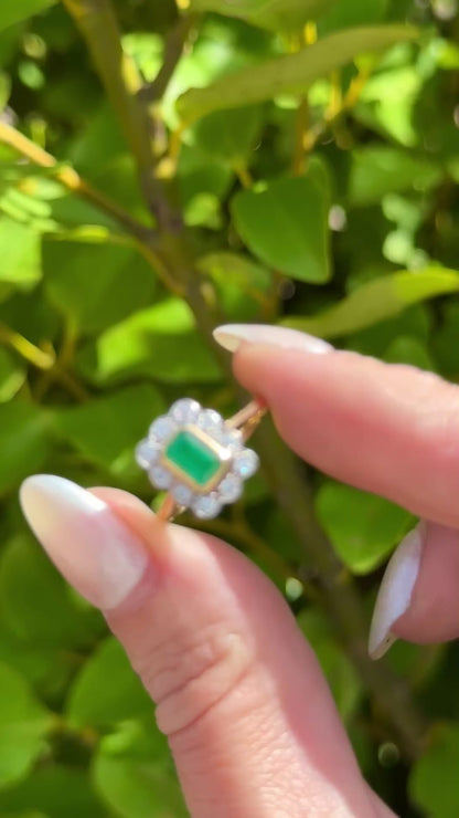 Emerald & Diamond Vintage Ring