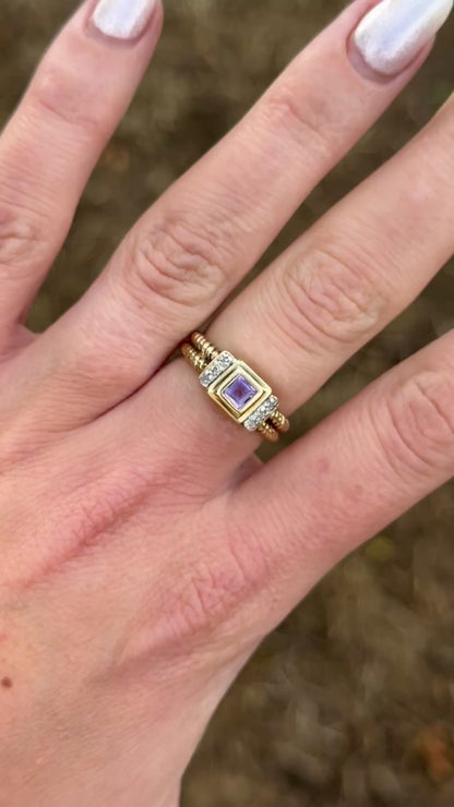 Vintage Amethyst Rope Ring